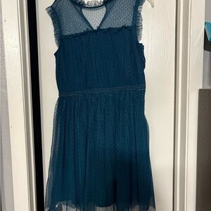 Xhilaration Blue Sleeveless V-Neck Midi Sundress